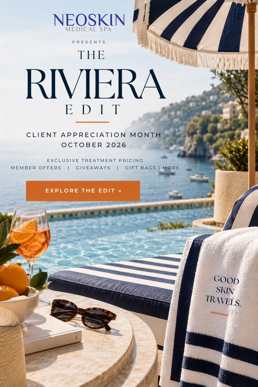 NEOSkin Client Appreciation Month, October 2026: exclusive treatment pricing, member offers, giveaways and gift bags